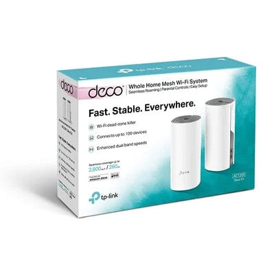 Tp-Link Deco E4 Ac1200 Whole Home Mesh Wi-Fi System (4 Pack), Retail Box , 2 Year Limited Warranty