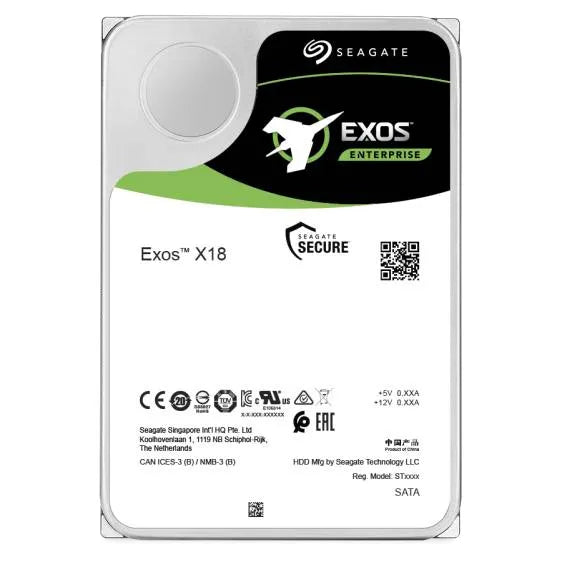 Seagate Exos X18 16Tb Hdd 3.5'' 6Gb S Sata Sed Model Fast Format 4Kn 512E Rpm 7200