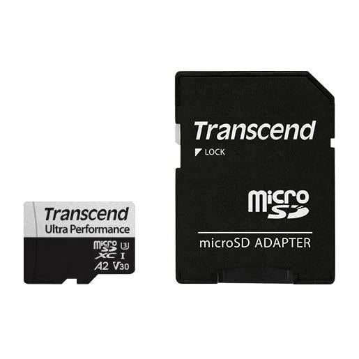 Transcend 340S 128Gb Ultra Perfromance Micro Sd Uhs-I U3 V30 A2 Class10 - Read 160 Mb S - Write 125Mb S - With Sd Adptor - Tlc