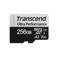 Transcend 340S 256Gb Ultra Perfromance Micro Sd Uhs-I U3 V30 A2 Class10 - Read 160 Mb S - Write 125Mb S - With Sd Adptor - Tlc