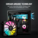 Corsair Sp140 Rgb Elite 140Mm Rgb Led Fan With Airguide Dual Pack With Lighting Node Core