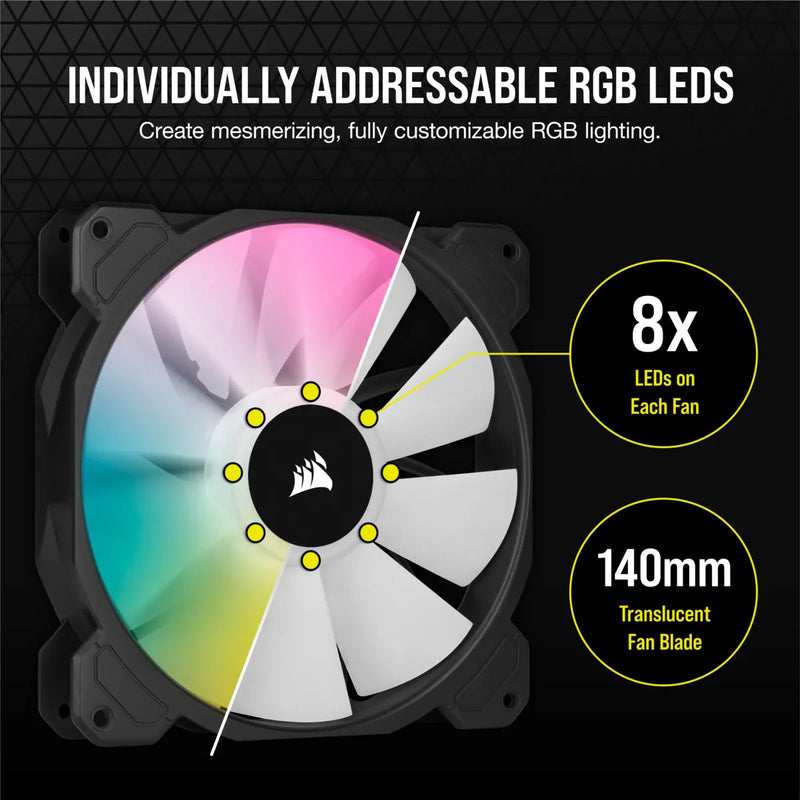 Corsair Sp140 Rgb Elite 140Mm Rgb Led Fan - Single Pack