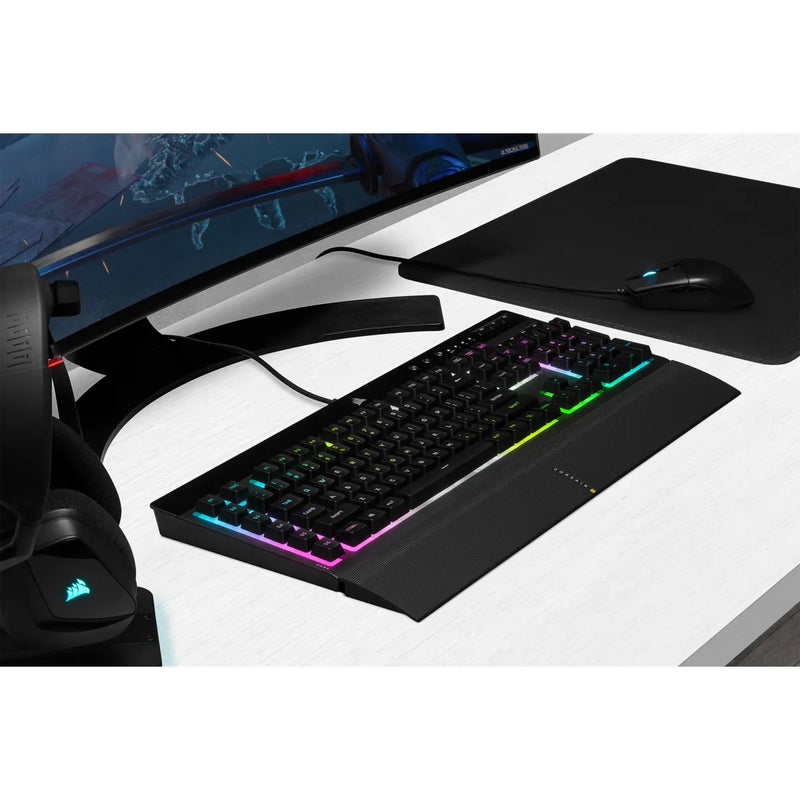 Corsair K55 Rgb Pro Xt Gaming Keyboard; Backlit Rgb Led; Black