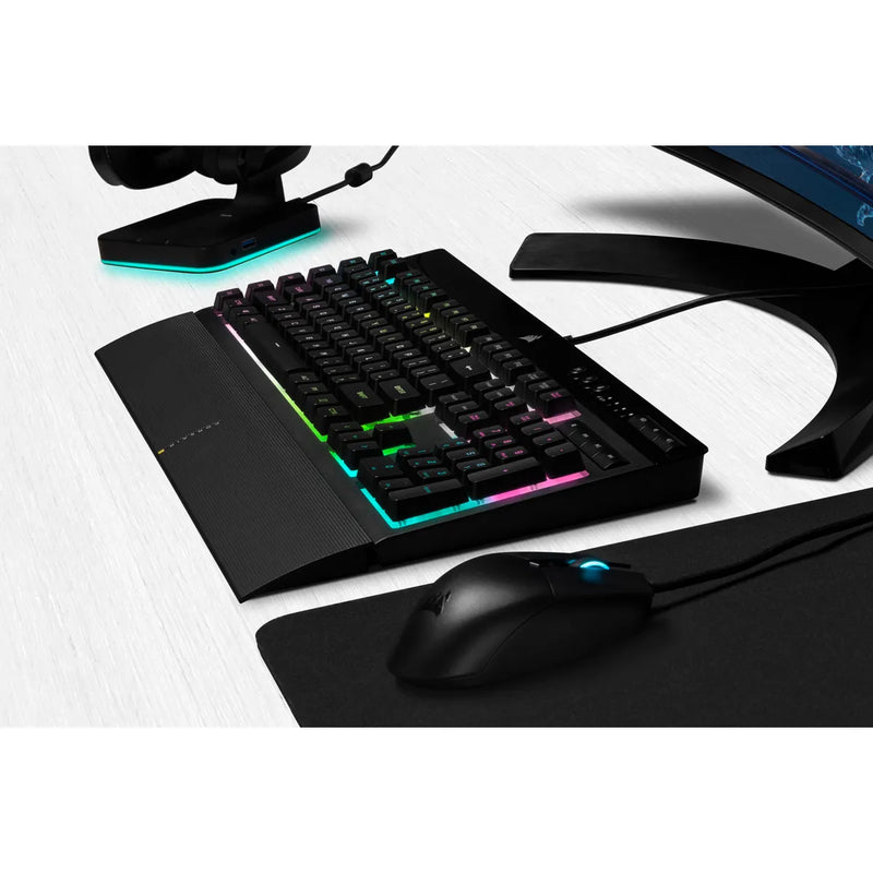 Corsair K55 Rgb Pro Xt Gaming Keyboard; Backlit Rgb Led; Black
