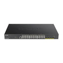 D-Link 28 Port Smart Managed Poe Switch - 24X 1Gbe Ports 4X 10Gbps Sfp+ Ports 370W Poe Budget Rackmount Form Factor