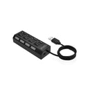 Port 4 Port Hub - Usb2.0 - Plug And Play - Black