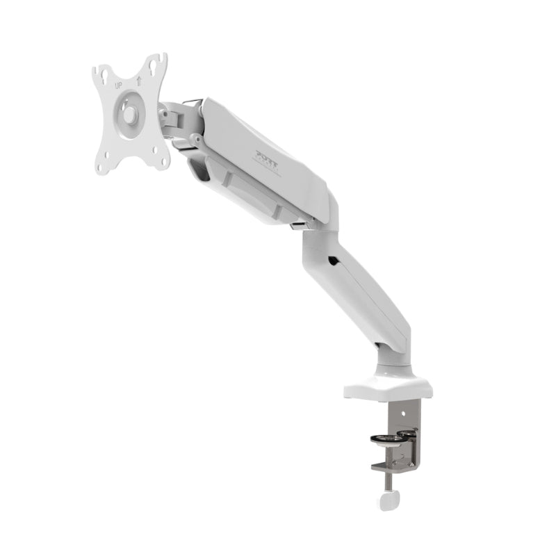 Port Monitor Arm Vesa Single Screen - White