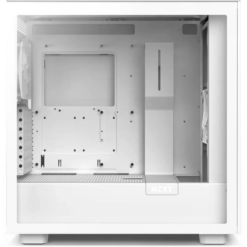 Nzxt H7 Mid-Tower Matte White Tempered Glass Perforated Front And Top Panel Includes X2 F Series Quiet 120Mm Fans