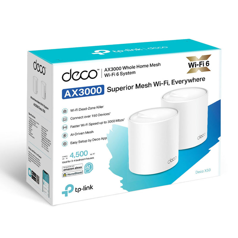TP-LINK AX3000 WHOLE HOME MESH WIFI 6 SYSTEM 2402 MBPS 574 MBPS 3X GIGABIT PORTS - 2 PACK