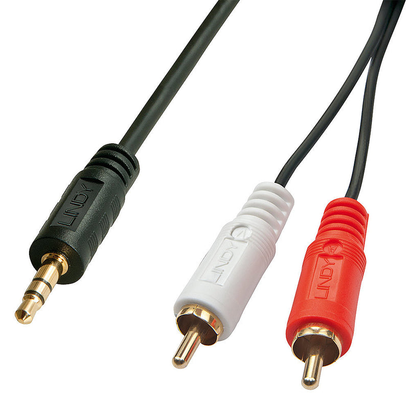Lindy 2 X Rca To 3.5Mm Jack Stereo Cable - 3M
