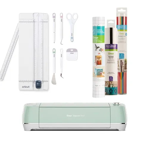 Cricut Explore Air 2 Starter Bundle - Mint Color, 13-Inch Tool Set, Standard Grip Transfer Tape