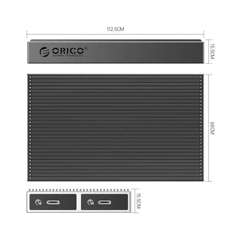 Orico Dual-Bay M.2 Nvme + Nvme Ssd Enclosure - Type-C To Type-C Usb-A - 4Tb Max Capacity - 30Cm - 10Gbps Nvme