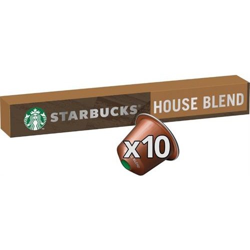 Starbucks House Blend Medium Roast Nespresso Compatible Coffee Pods 10 Single Capsules Per Pack Retail Box No Warranty