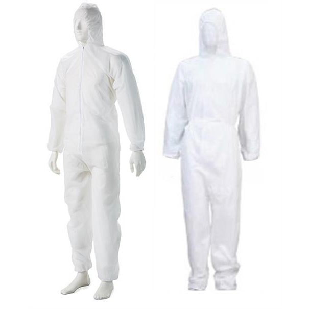 Casey Non Woven Disposable Full Body Coverall Suit -Size 3X Large Elasticated Wrists Legs and Waist Hooded Nylon Zipper Front. Non-Woven Spun Bond 50 gsm Polypropylene Colour White