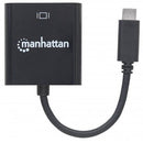 Manhattan Superspeed+ Usb-C 3.1 To Vga Converter - C Male To Vga Female, Black, Retail Box, Limited Lifetime Warranty
