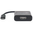 Manhattan Superspeed+ Usb-C 3.1 To Hdmi Converter - C Male To Hdmi Female, Black, Retail Box, Limited Lifetime Warranty
