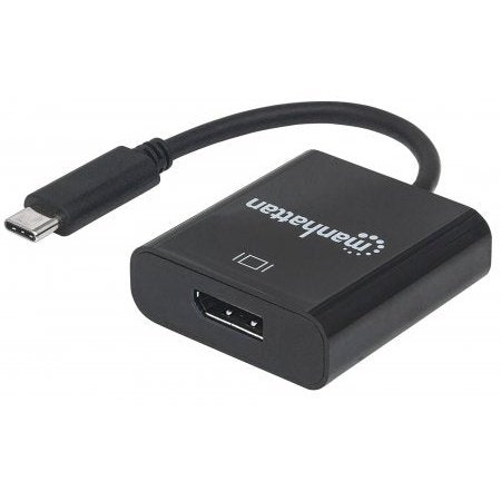 Manhattan SuperSpeed+ USB-C 3.1 to DisplayPort Converter - C Male to DisplayPort Female Black Limited Lifetime Warranty