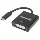 Manhattan Superspeed+ Usb-C 3.1 To Dvi Converter - C Male To Dvi Female, Black, Retail Box, Limited Lifetime Warranty