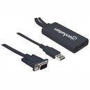 Manhattan Vga D-Sub And Usb To Hdmi Converter, Retail Box, 1 Year Limited Warranty