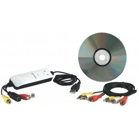 Manhattan Usb Audio / Video Grabber - Capture, Edit And Convert Audio And Video With One Touch, Retail Box , Limited Lifetime Year Warranty