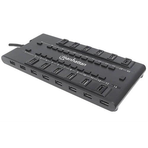 Manhattan Mondohub Ii - Adds 28 Usb Ports To Any Computer – 24 Usb 2.0 & Four Usb 3.0 Ports, Ac Power, Black, Retail Box, Limited Lifetime Warranty