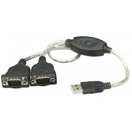 Manhattan Usb To Serial Converter - Connects Two Serial Devices To A Usb Port, Prolific Pl-2303Ra Chip, Retail Box, Limited Lifetime Warranty