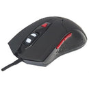 Manhattan Wired Optical Gaming Mouse With Leds - Usb, Six Button With Scroll Wheel, Adjustable Dpi, Led Lighting, Black With Red Buttons
