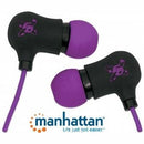 Manhattan Sound Science Nova Sweatproof Earphones - Lightweight Sweatproof Earphones with In-Line Mic Black-Purple Limited Lifetime Warranty