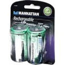 Manhattan Rechargeable Battery - D, 8000 Mah, 2 Pack, Nimh , Retail Box , No Warranty