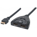 Manhattan 2 Port HDMI Switch HDMI 1.3 2-Port Integrated Cable Limited Lifetime year warranty