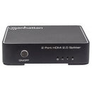 Manhattan 2-Port Hdmi Splitter - 4K@60Hz, Ac Power, Hdcp 2.2, Retail Box , Limited Lifetime Year Warranty