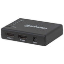 Manhattan 4K Compact 4-Port Hdmi Splitter - 4K@30Hz, Ac Powered, Black, Retail Box, Limited Lifetime Warranty