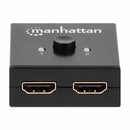 Manhattan 4K Bi-Directional 2-Port Hdmi Switch - 4K@60Hz, Manual Selection, Passive (No Power Required), Black, Retail Box, Limited Lifetime Warranty