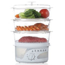 Mellerware 3 Tier 9 Litre Food Steamer -3 Layers Food Steamer 60 Min Timer With Bell 9lire Total Capacity Overheat Protection Transparent Water Tank 1 Year Warranty
