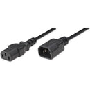 Manhattan Power Cable Monitor To Cpu Power Cable- Iec Male To Iec Female Power Lead For Ups , Also Power Extension Cable, 1.8 Metre Cable Length, Colour Black, Retail Box, Limited Lifetime Warranty