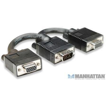 Manhattan SVGA Y Cable - HD15 Male / 2 HD15 Female 15 cm Limited Lifetime Warranty