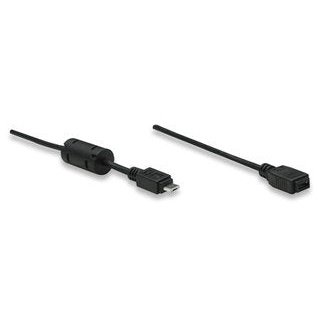 Manhattan Micro USB AM to Micro USB Female HI-Speed USB 2.0 Extension Cable1.8 m Colour: Black Limited Lifetime Warranty