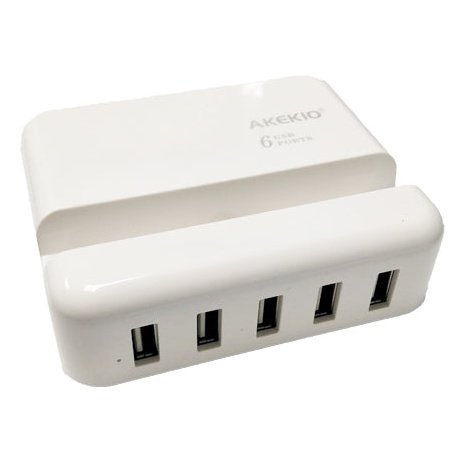 Geeko 5 Port USB Travel Charger with Apple Lightning Cradle
