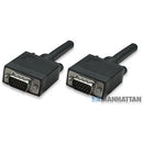 Manhattan Svga Monitor Cable - Hd15 Male Hd15 Male, 10 M (30 Ft.), Black, Retail Box, Limited Lifetime Warranty