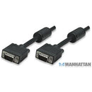 Manhattan Svga Monitor Cable - Hd15 Male Hd15 Male With Ferrite Cores, 1.8 M (6 Ft.), Black , Retail Box, Limited Lifetime Warranty