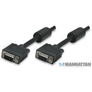 Manhattan Svga Extension Cable With Ferrite Cores To Reduce Emi Interference For Improved Video Transmission Hd15M (Male) To Hd15F (Female), 3.0 Metres •Extends Any Monitor Cable-Black, Retail Box, Limited Lifetime Warranty
