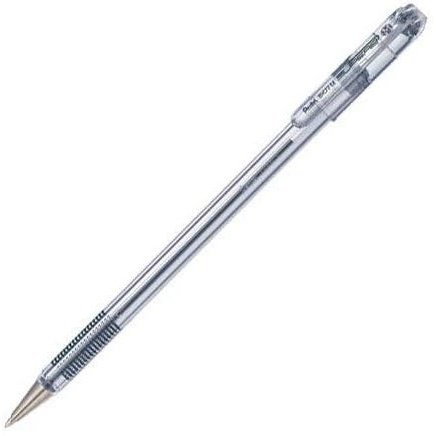Pentel Superb BK77 Series Ballpoint Pen Single Black- 0.7mm Fine Point Classic Style Cap Handy Pocket Clip Oil-Based Ink Sold As Single Unit Colour Black
