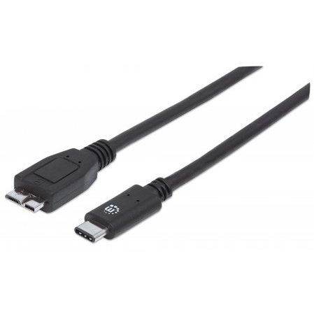 Manhattan Usb 3.1 Gen2 Cable - Usb Type-C Male Micro-B Male 3A 1 M (3 Ft.) Black Limited Lifetime Warranty