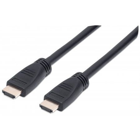 Manhattan In-wall CL3 Premium High Speed HDMI Cable with Ethernet - HEC ARC 3D 4K60Hz in-wall rated HDMI Male to Male Shielded Black 8 m Limited Lifetime Warranty