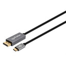Manhattan 8k @ 60hz Usb-c To Displayport 1.4 Adapter Cable - Usb-c Male To Displayport Male, 2 M (6.56 Ft.), Supports 4k@120hz, Gold-plated Contacts, Black, Retail Box, 1 Year Limited Warranty