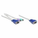 Intellinet Kvm Cable For Rackmount Console Kvm Switch, 2 X Ps 2 + 1 Hd15 Connector 6,Ft (1.8M), Retail Box,