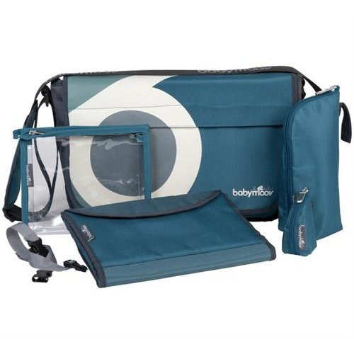 Babymoov Messenger Changing Bag - Zen Blue 1 detachable changing mat pocket with changing surface (55 x 45 cm) A removable insulated bag with universal fastening system 1 transparent pocket to store nappies and clothes A soother pocket with universal f...