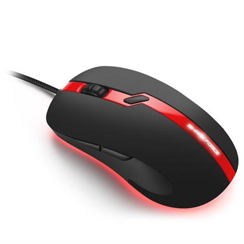 Sharkoon Shark Force Pro Gaming Optical Mouse - White, 6-Button, 3200 2400 1200 400 Dpi, Ergonomic Design, Rubberised Surface, Usb Connector