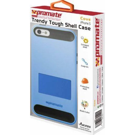 Promate Cove Iphone 5 Trendy Tough Shell Case,Perfect For On-The-Go Users, Made With Highly Durable Polycarbonate With Inner Exible Grip Material,Colour: Blue , Retail Box , 1 Year Warranty