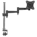 Manhattan Lcd Monitor Mount With Double-Link Swing Arm - Supports One 13" To 27" Monitor Up To 15 Kg (33 Lbs.), +/-15° Tilt, 180° Swivel, Height-Adjustable, Black, Retail Box , 1 Year Limited Warranty